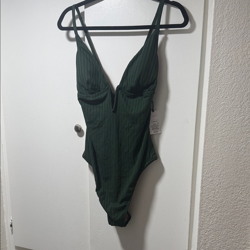 Shade & Shore Extra Cheeky Green One Piece Swimsuit